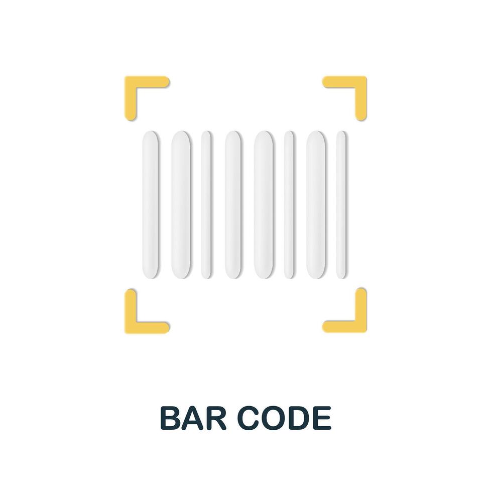 Bar Code icon. 3d illustration from online store collection. Creative Bar Code 3d icon for web design, templates, infographics and more vector