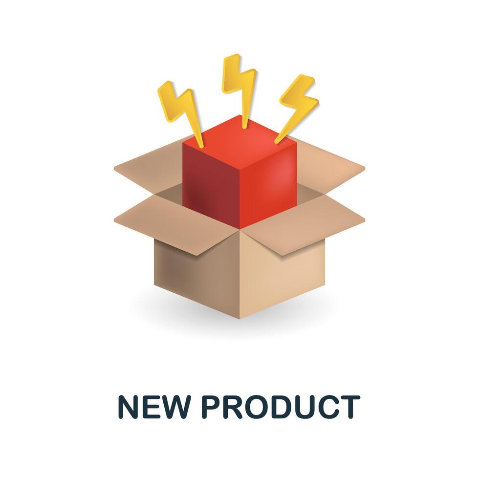 New Product icon. 3d illustration from online store collection. Creative New Product 3d icon for web design, templates, infographics and more vector