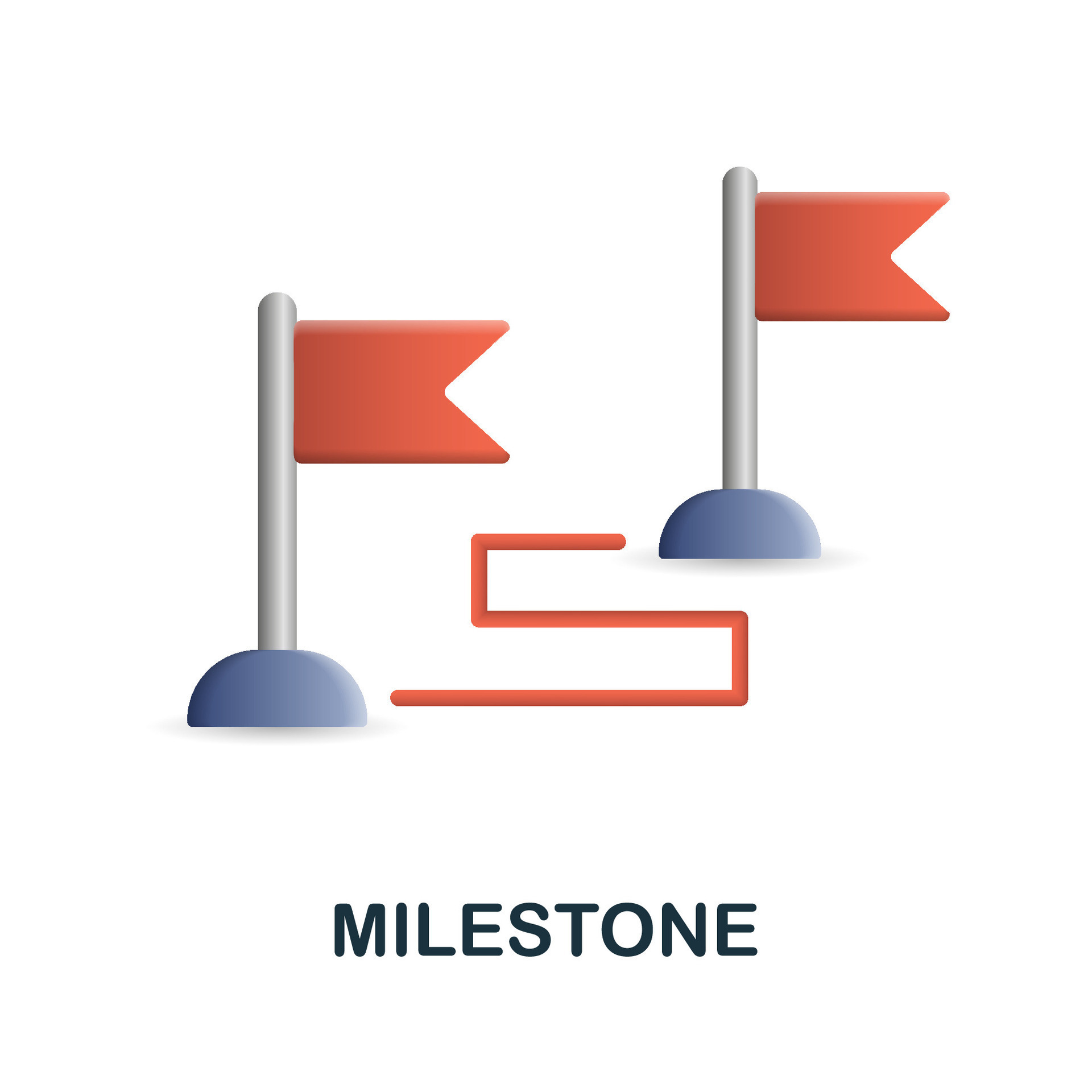 Milestone icon. 3d illustration from project development collection ...