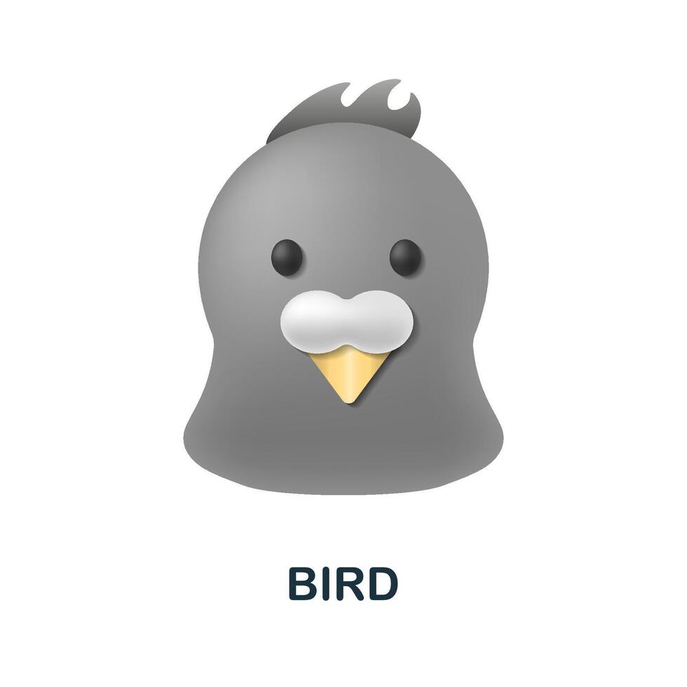 Bird icon. 3d illustration from animal head collection. Creative Bird 3d icon for web design, templates, infographics and more vector