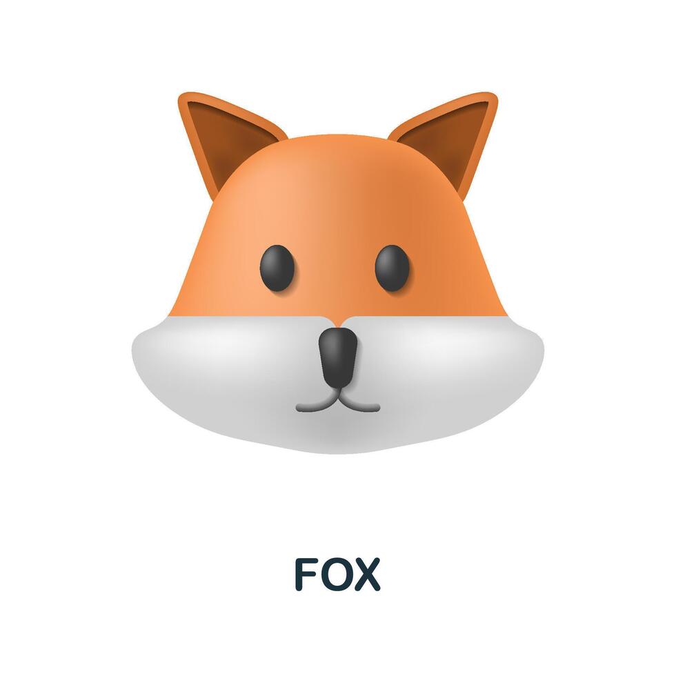 Fox icon. 3d illustration from animal head collection. Creative Fox 3d icon for web design, templates, infographics and more vector