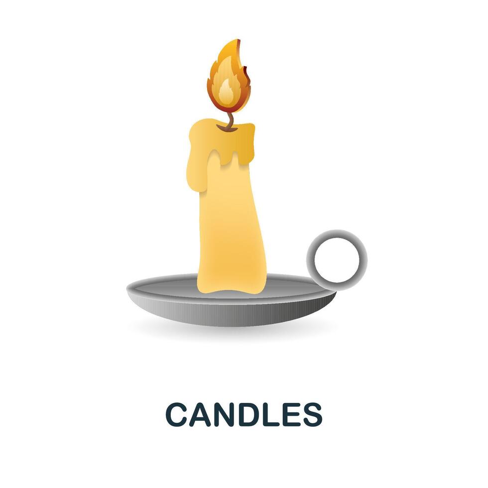 Candles icon. 3d illustration from christmas collection. Creative Candles 3d icon for web design, templates, infographics and more vector
