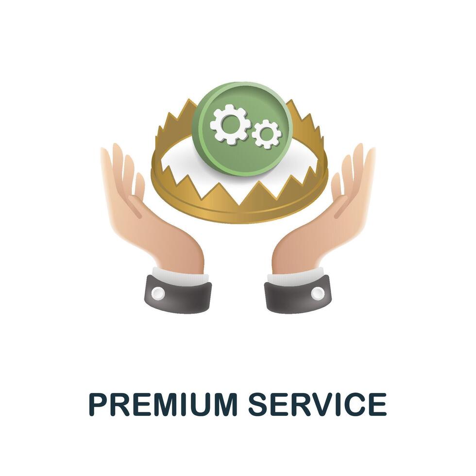 Premium Service icon. 3d illustration from customer support collection. Creative Premium Service 3d icon for web design, templates, infographics and more vector