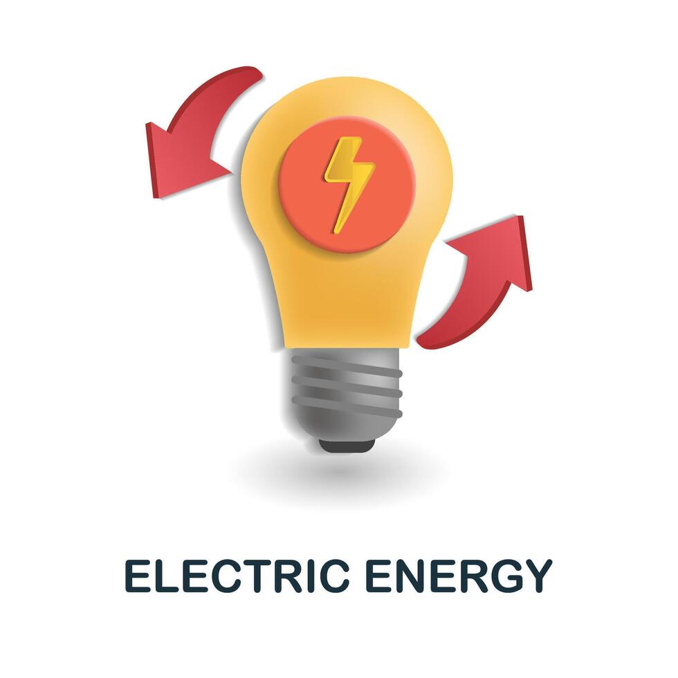 Electric Energy icon. 3d illustration from ecology and energy collection. Creative Electric Energy 3d icon for web design, templates, infographics and more vector