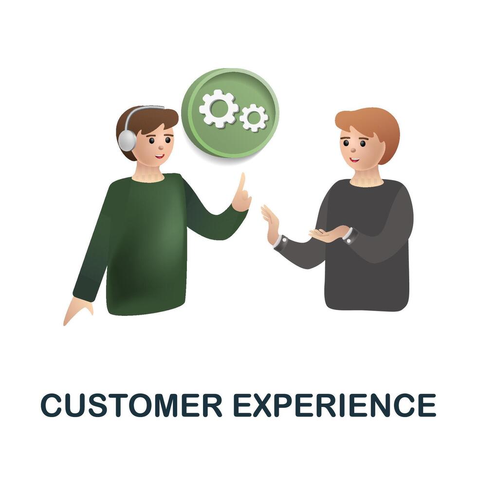 Customer Experience icon. 3d illustration from customer support collection. Creative Customer Experience 3d icon for web design, templates, infographics and more vector