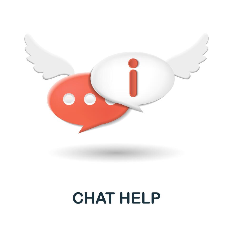 Chat Help icon. 3d illustration from customer support collection. Creative Chat Help 3d icon for web design, templates, infographics and more vector