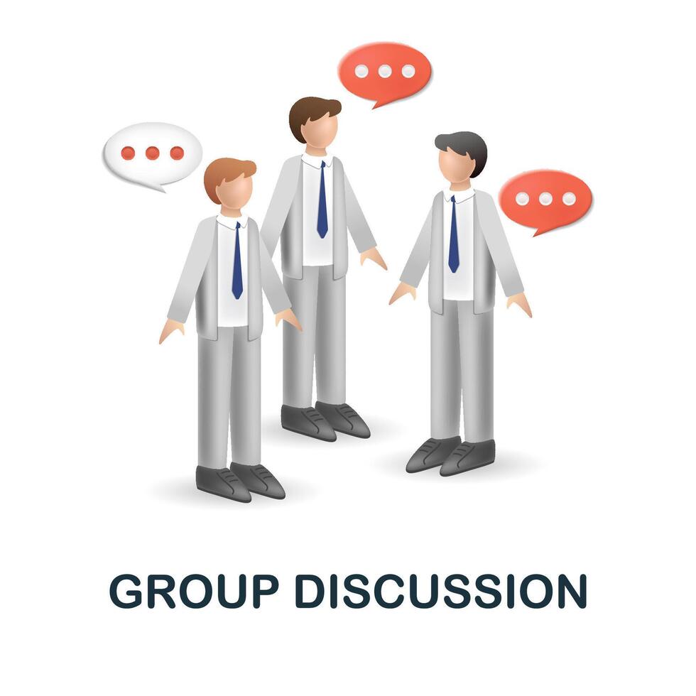 Group Discussion icon. 3d illustration from discussion collection. Creative Group Discussion 3d icon for web design, templates, infographics and more vector