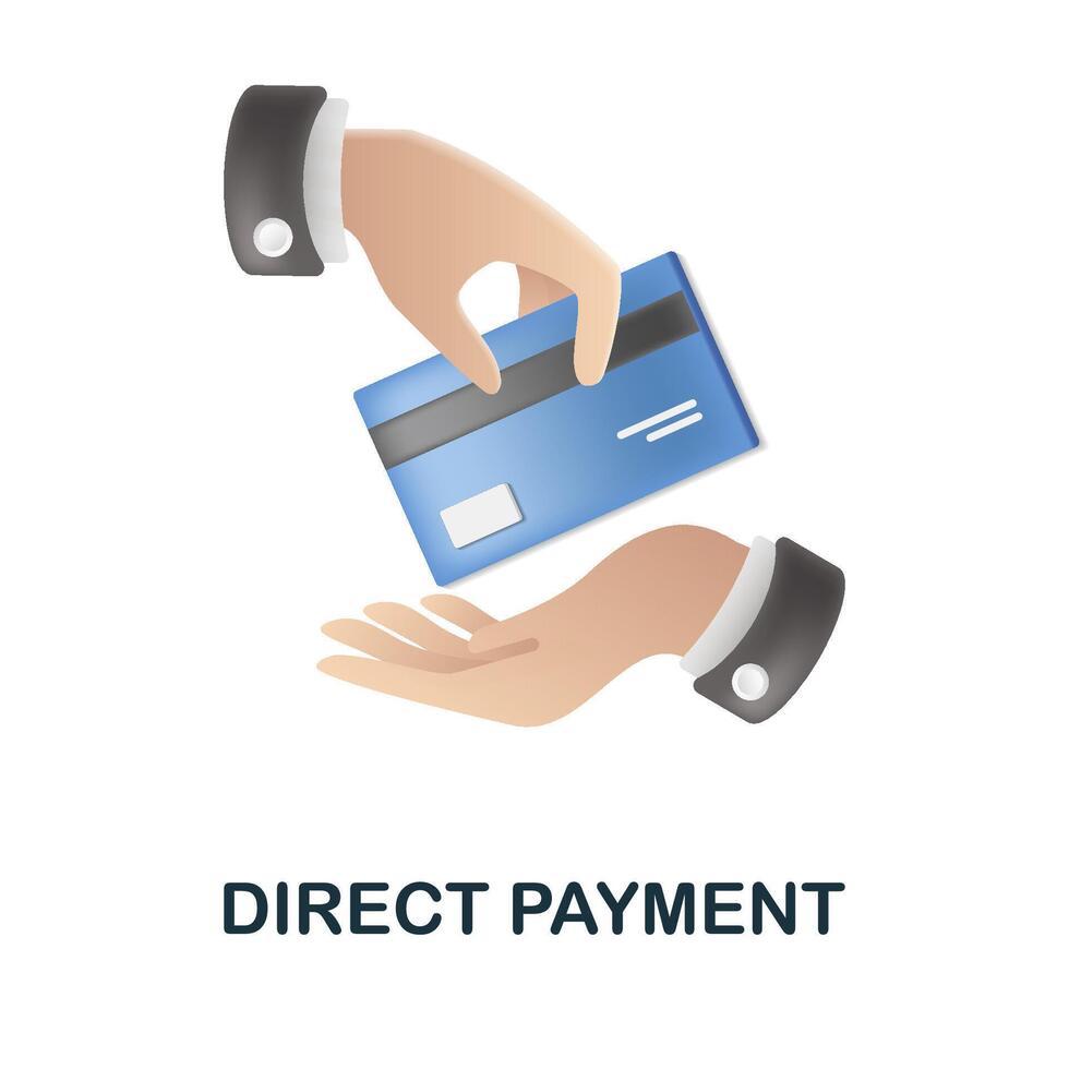 Direct Payment icon. 3d illustration from fintech industry collection. Creative Direct Payment 3d icon for web design, templates, infographics and more vector