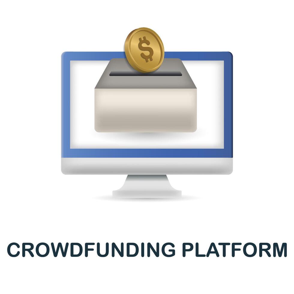 Crowdfunding Platform icon. 3d illustration from fintech industry collection. Creative Crowdfunding Platform 3d icon for web design, templates, infographics and more vector