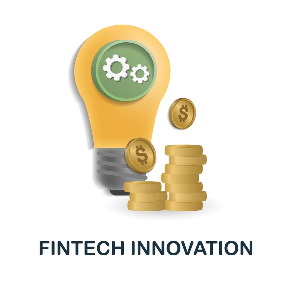 Fintech Innovation icon. 3d illustration from fintech industry collection. Creative Fintech Innovation 3d icon for web design, templates, infographics and more vector