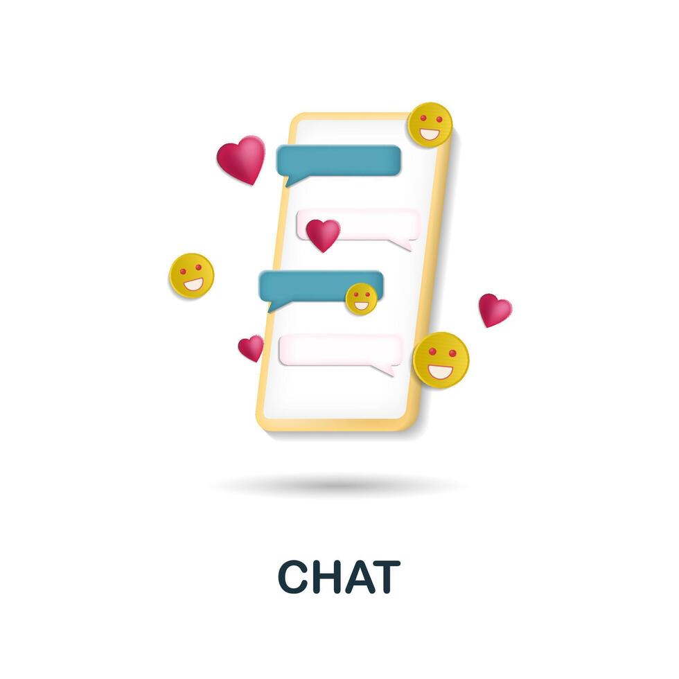 Chat icon. 3d illustration from discussion collection. Creative Chat 3d icon for web design, templates, infographics and more vector