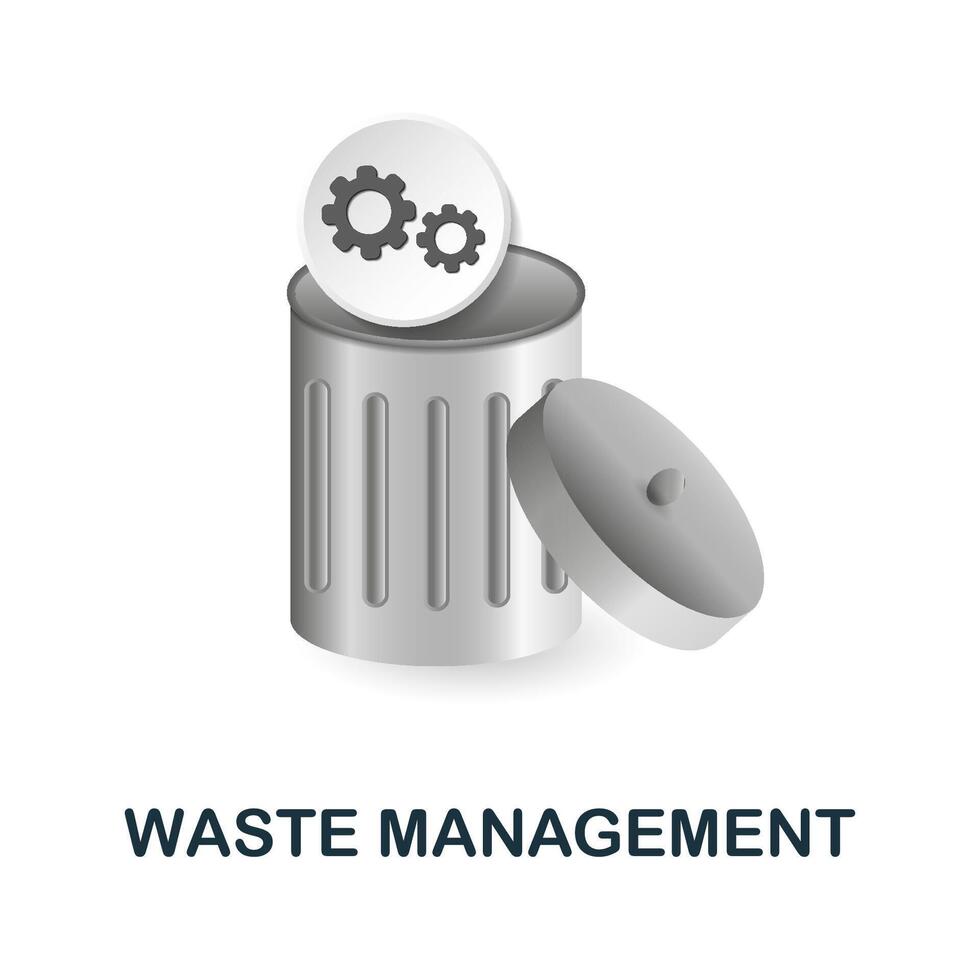 Waste Management icon. 3d illustration from esg collection. Creative Waste Management 3d icon for web design, templates, infographics and more vector