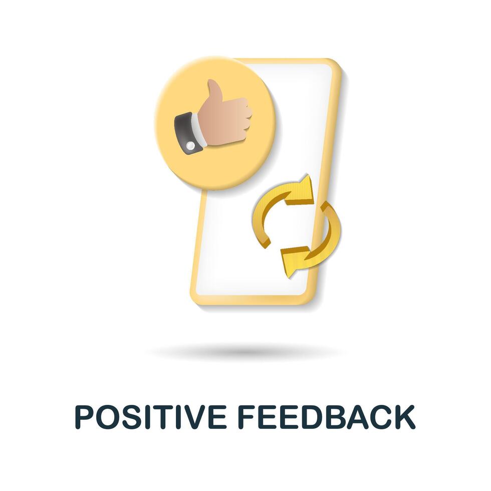 Positive Feedback icon. 3d illustration from feedback collection. Creative Positive Feedback 3d icon for web design, templates, infographics and more vector