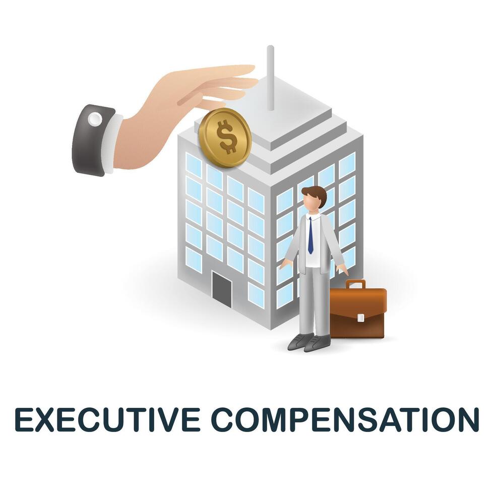Executive Compensation icon. 3d illustration from esg collection. Creative Executive Compensation 3d icon for web design, templates, infographics and more vector