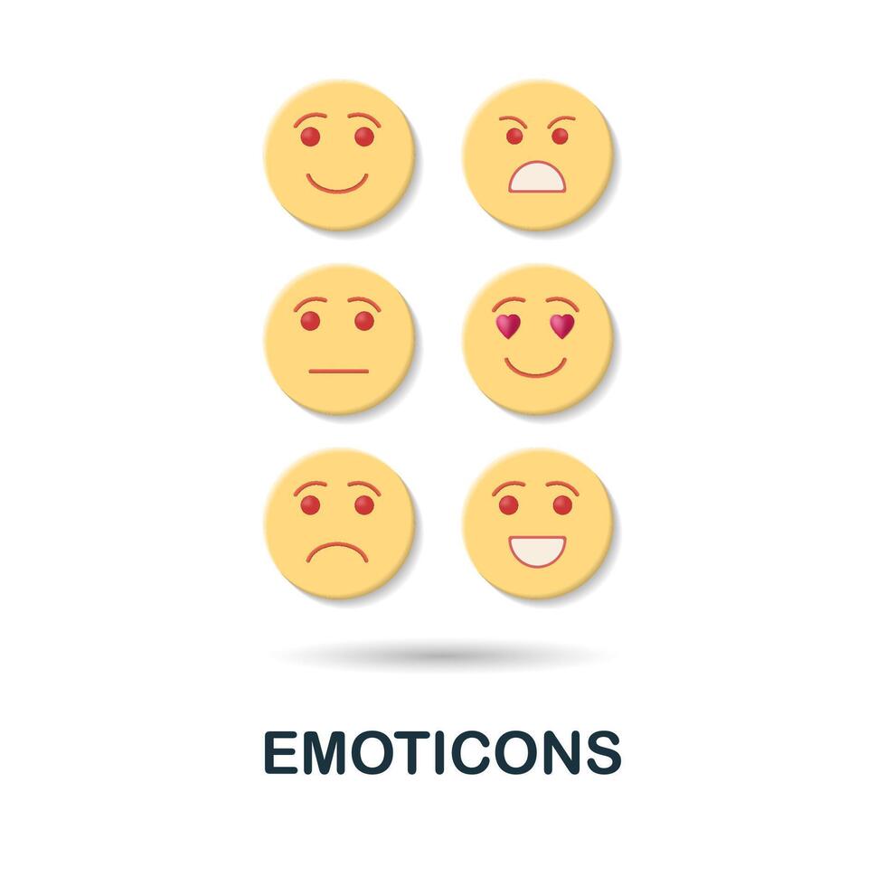 Emoticons icon. 3d illustration from feedback collection. Creative Emoticons 3d icon for web design, templates, infographics and more vector