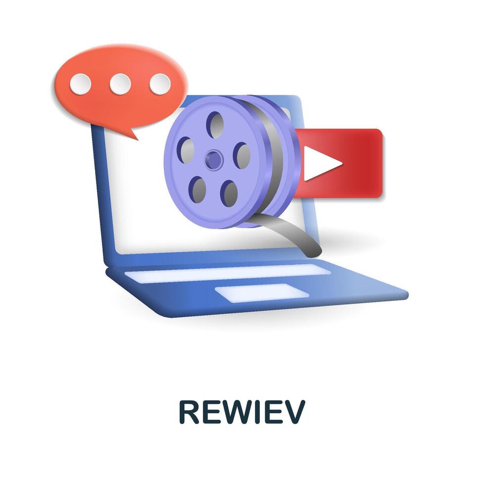 Rewiev icon. 3d illustration from feedback collection. Creative Rewiev 3d icon for web design, templates, infographics and more vector
