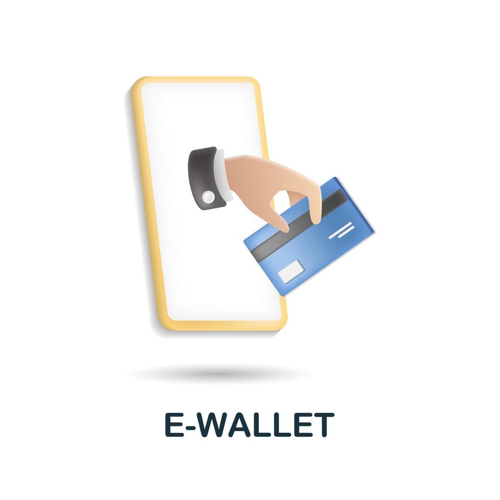 E-Wallet icon. 3d illustration from fintech collection. Creative E-Wallet 3d icon for web design, templates, infographics and more vector