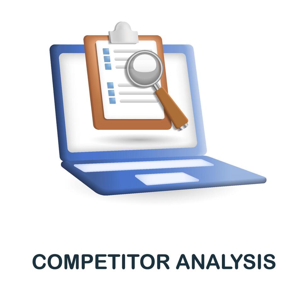Competitor Analysis icon. 3d illustration from fintech collection. Creative Competitor Analysis 3d icon for web design, templates, infographics and more vector