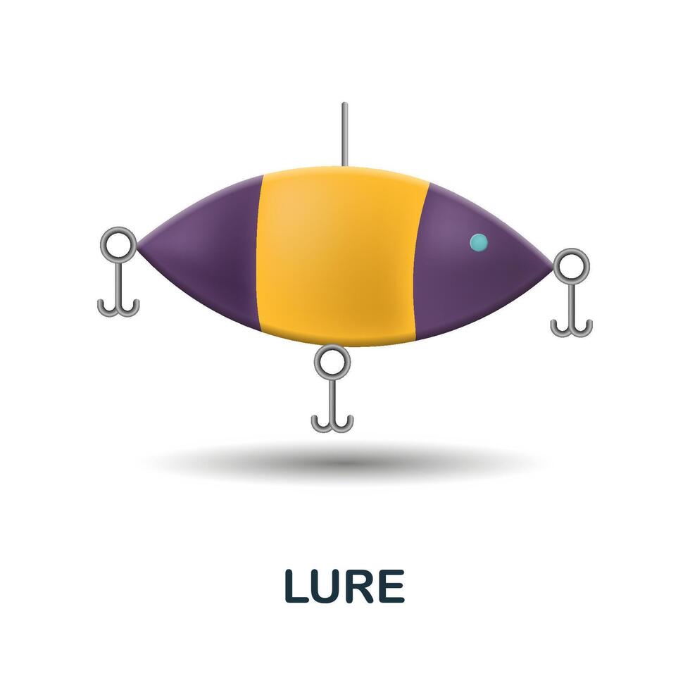 Lure icon. 3d illustration from fishing collection. Creative Lure 3d icon for web design, templates, infographics and more vector