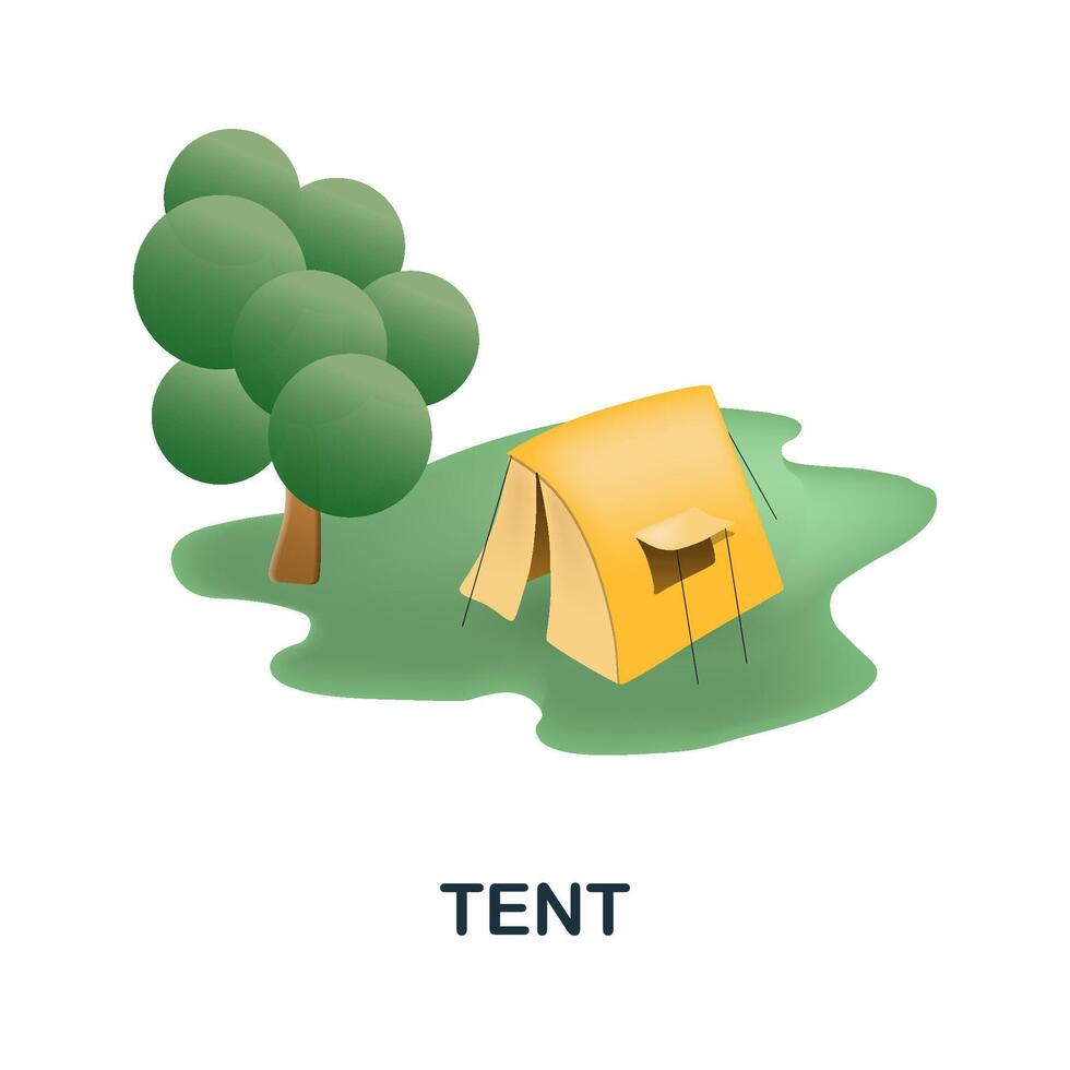 Tent icon. 3d illustration from fishing collection. Creative Tent 3d icon for web design, templates, infographics and more vector