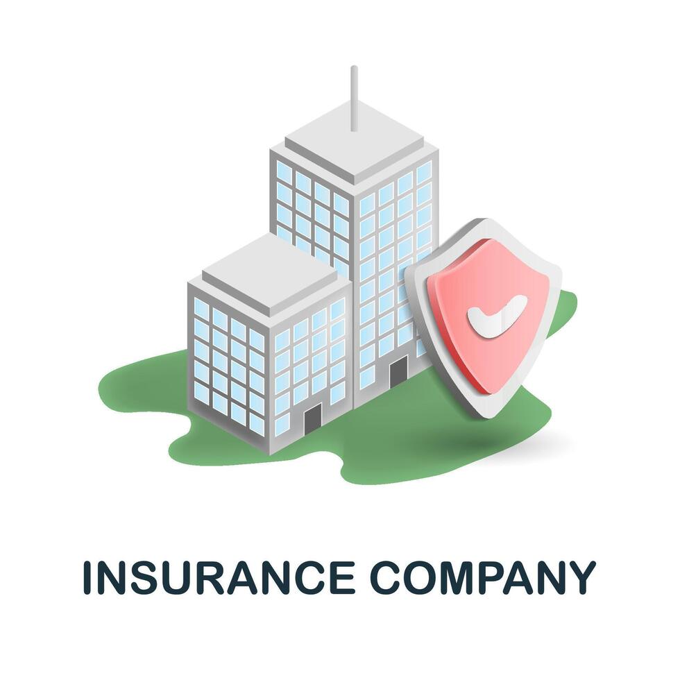 Insurance Company icon. 3d illustration from insurance collection. Creative Insurance Company 3d icon for web design, templates, infographics and more vector