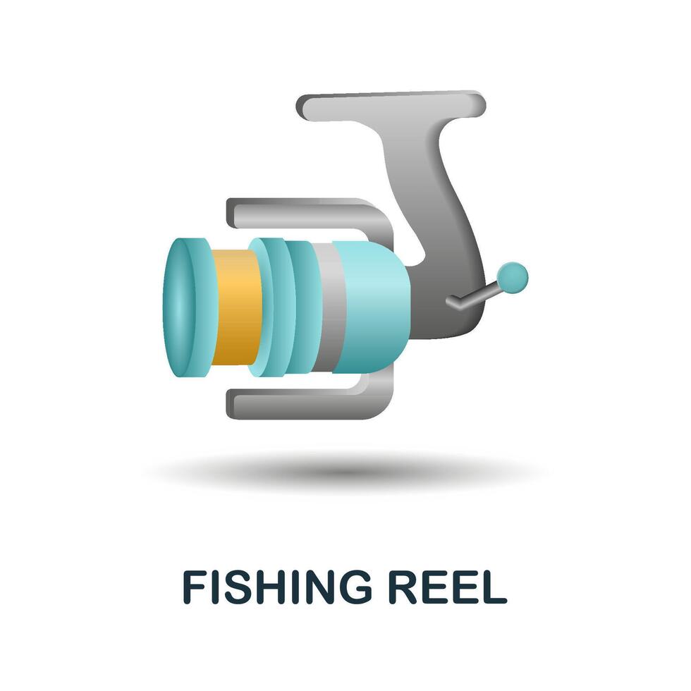 Fishing Reel icon. 3d illustration from fishing collection. Creative Fishing Reel 3d icon for web design, templates, infographics and more vector