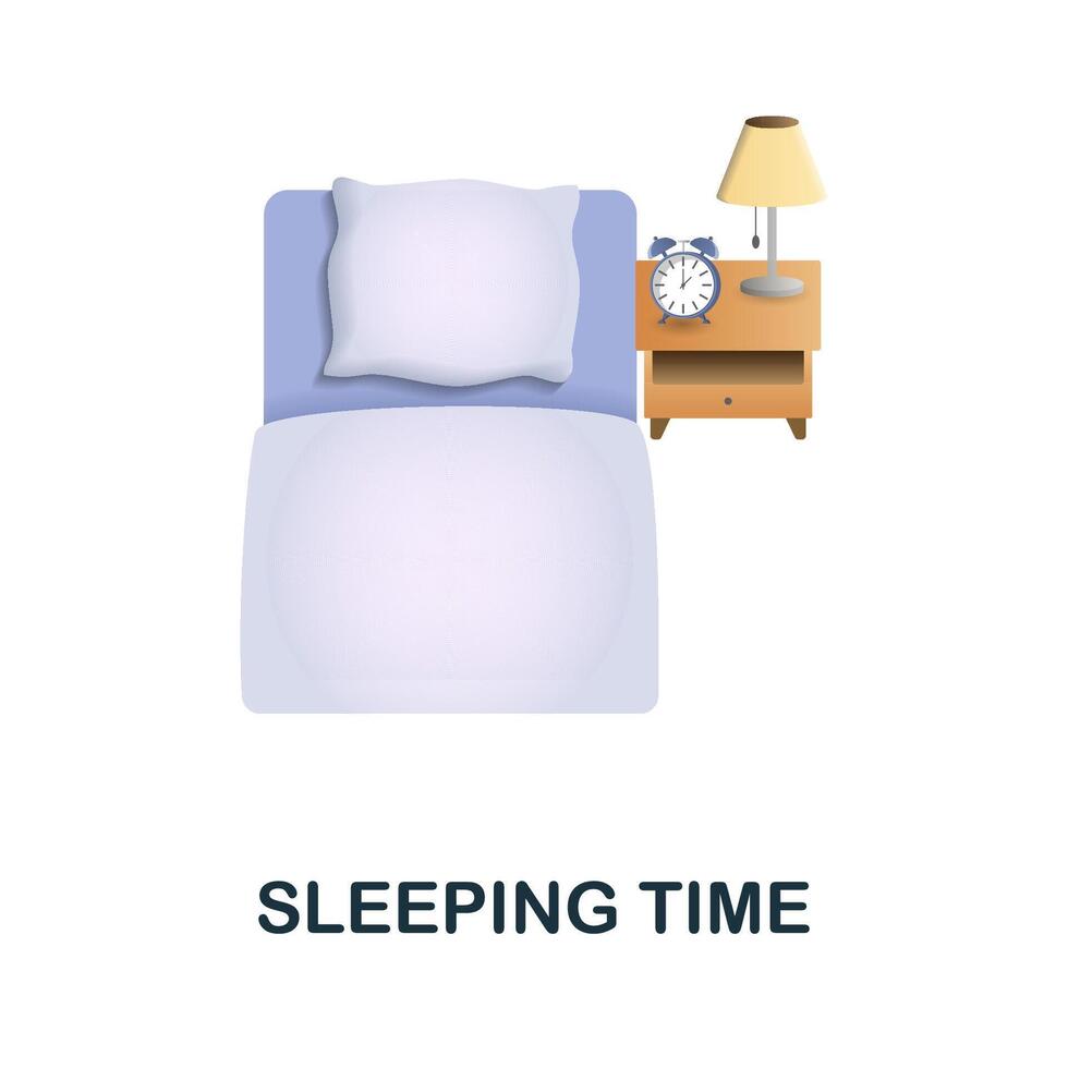 Sleeping Time icon. 3d illustration from human productivity collection. Creative Sleeping Time 3d icon for web design, templates, infographics and more vector