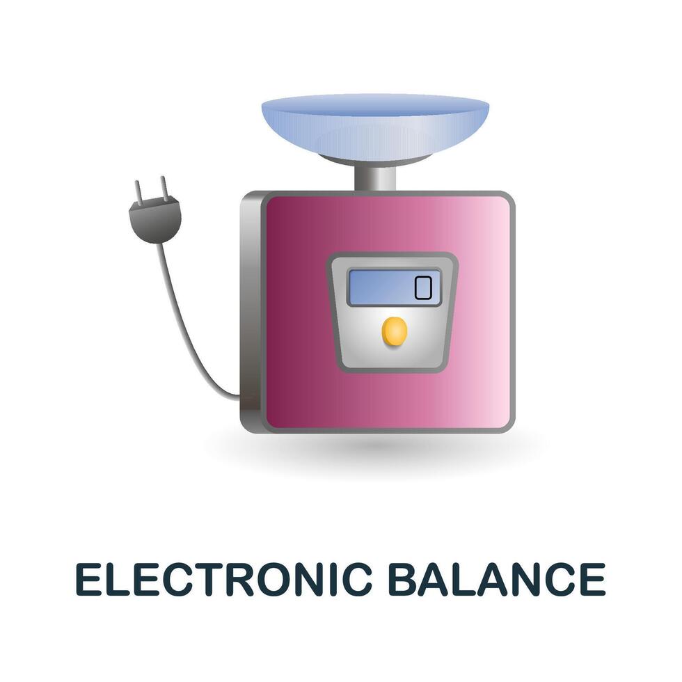 Electronic Balance icon. 3d illustration from kitchen supplies collection. Creative Electronic Balance 3d icon for web design, templates, infographics and more vector
