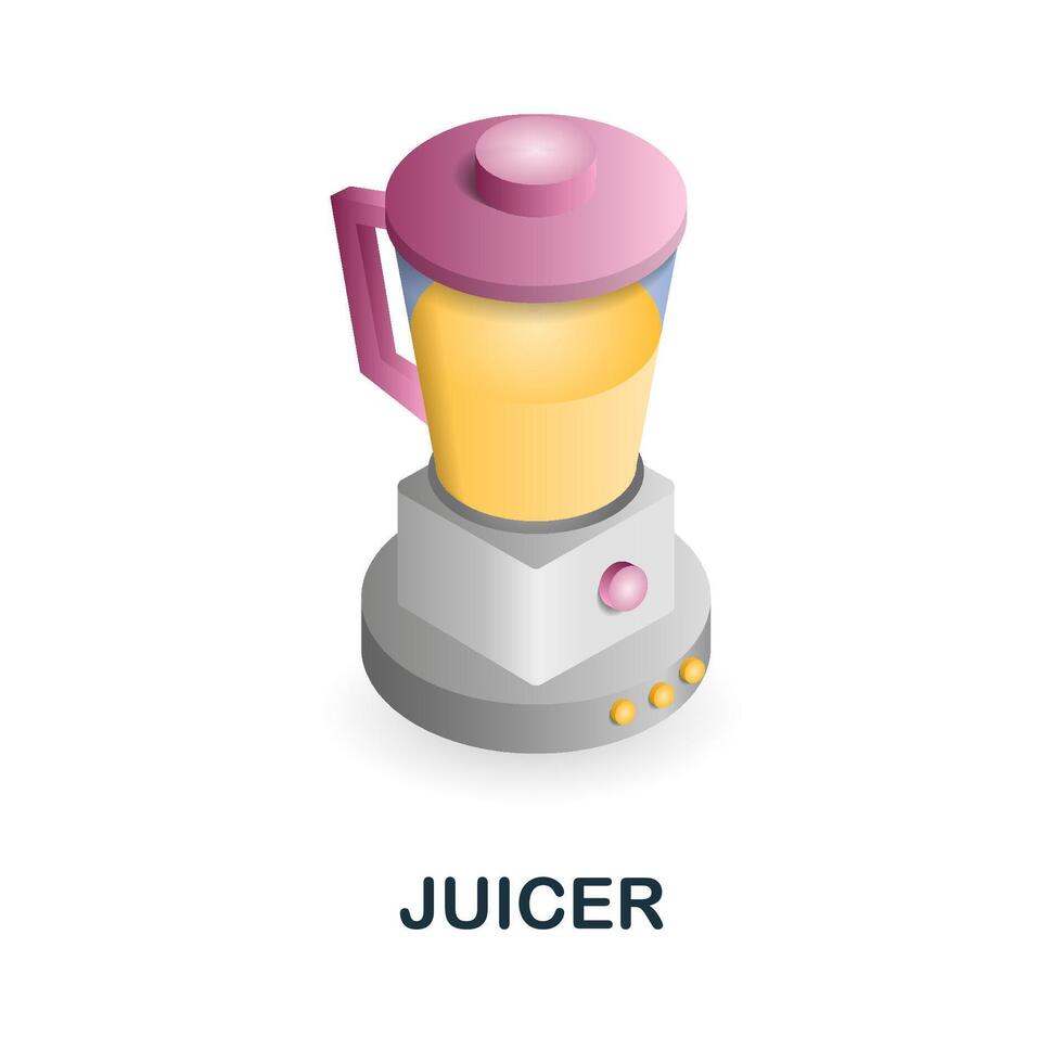 Juicer icon. 3d illustration from kitchen supplies collection. Creative Juicer 3d icon for web design, templates, infographics and more vector