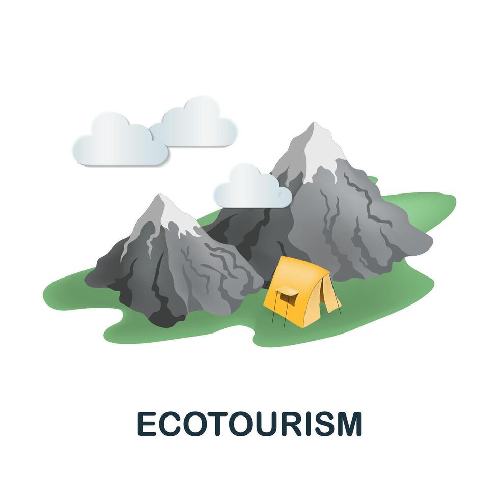 Ecotourism icon. 3d illustration from resorts collection. Creative Ecotourism 3d icon for web design, templates, infographics and more vector