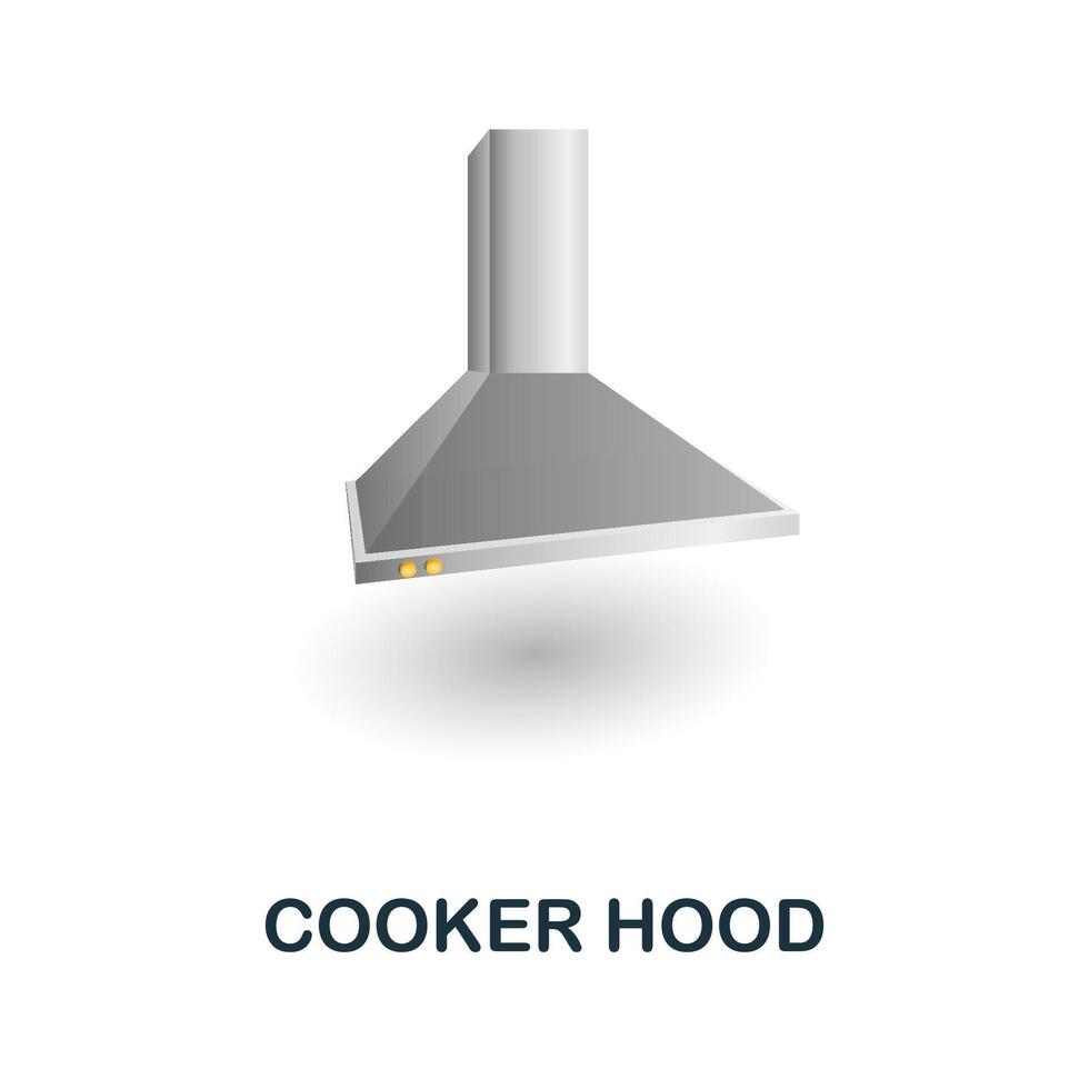 Cooker Hood icon. 3d illustration from kitchen supplies collection. Creative Cooker Hood 3d icon for web design, templates, infographics and more vector