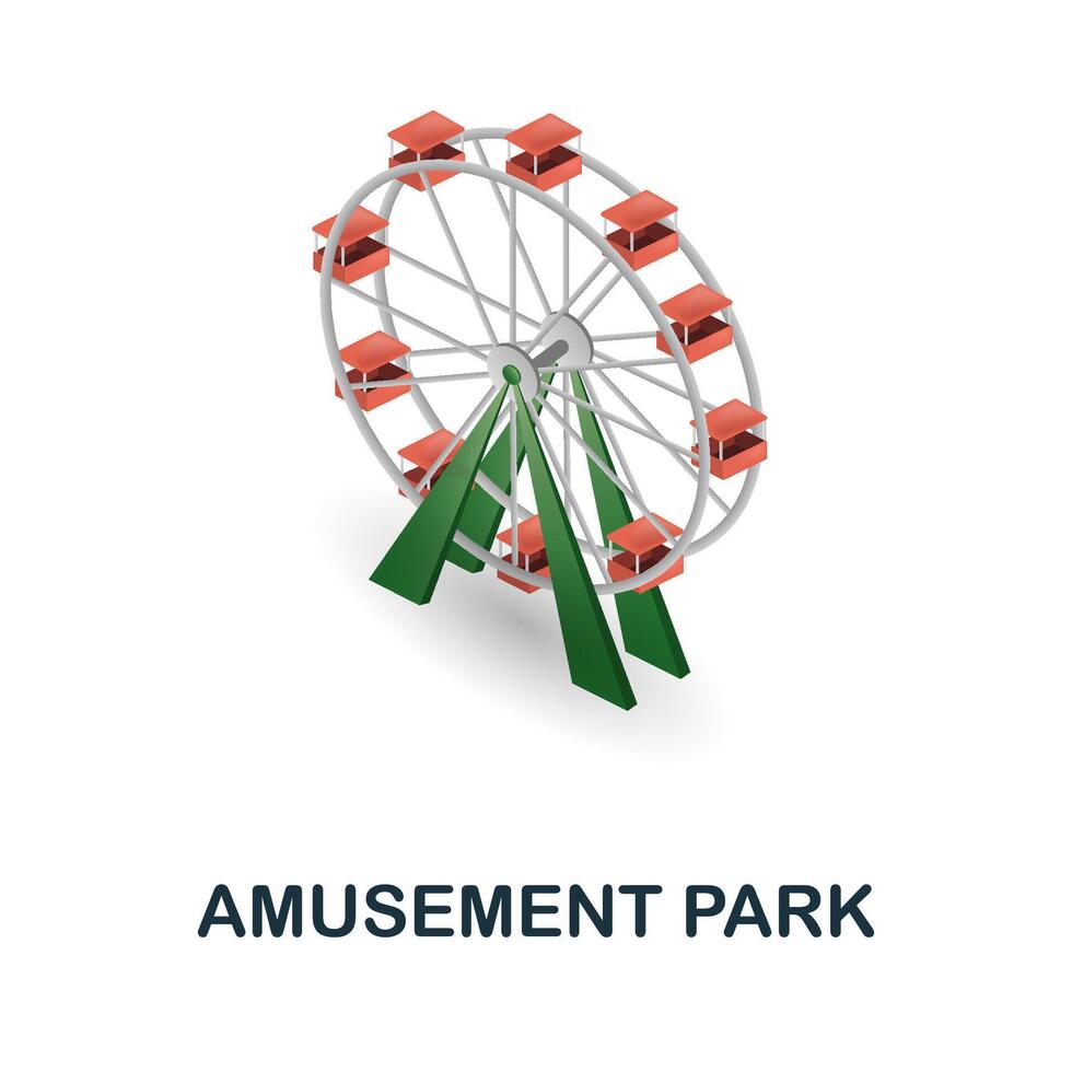Amusement Park icon. 3d illustration from resorts collection. Creative Amusement Park 3d icon for web design, templates, infographics and more vector