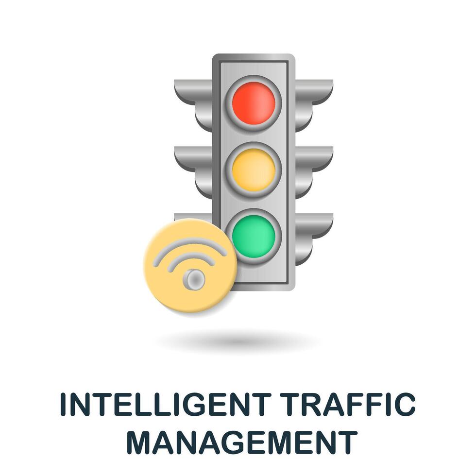 Intelligent Traffic Management icon. 3d illustration from smart city collection. Creative Intelligent Traffic Management 3d icon for web design, templates, infographics and more vector