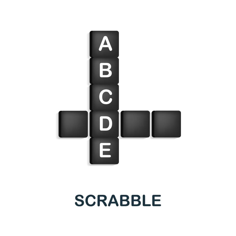 Scrabble icon. 3d illustration from table games collection. Creative Scrabble 3d icon for web design, templates, infographics and more vector