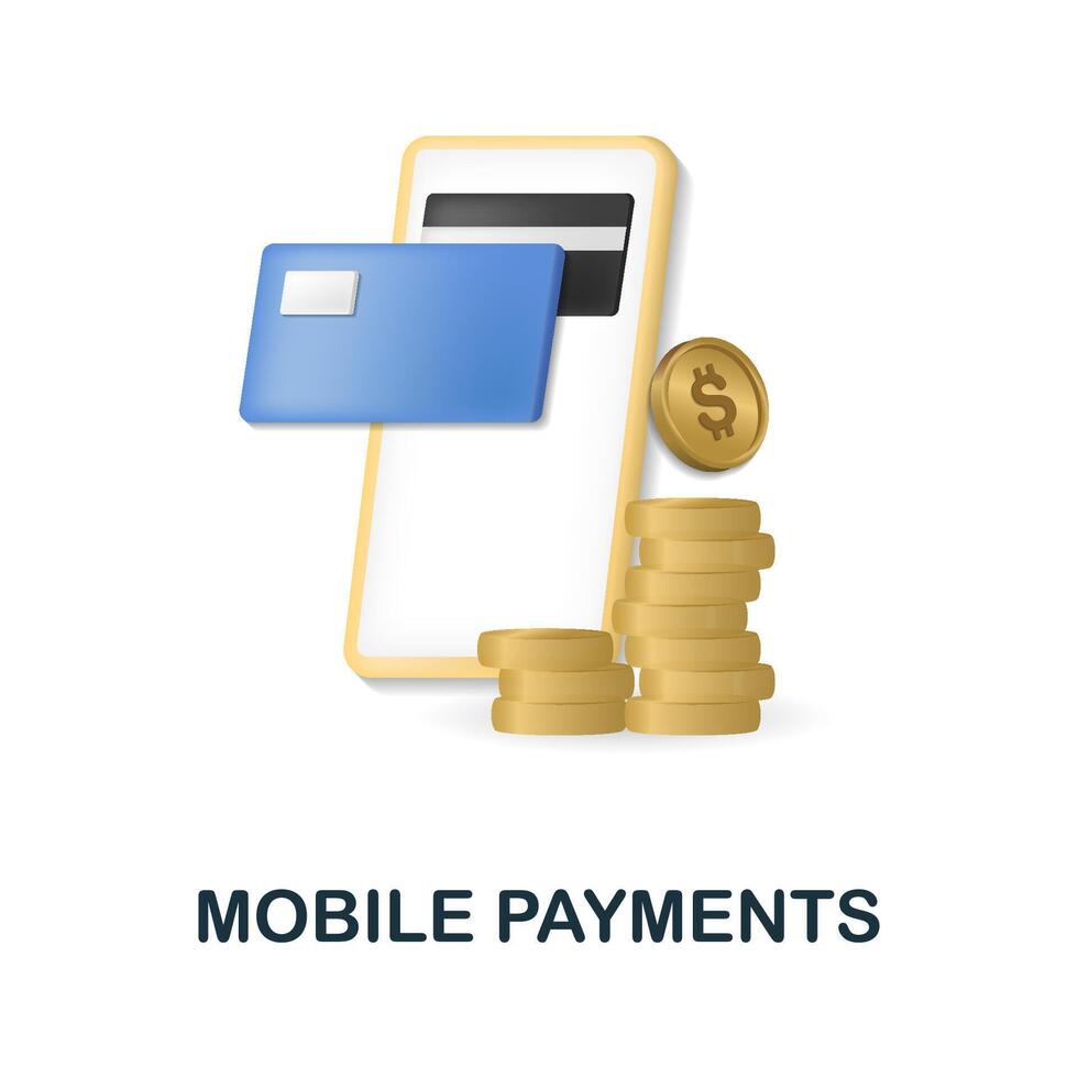 Mobile Payments icon. 3d illustration from smart city collection. Creative Mobile Payments 3d icon for web design, templates, infographics and more vector