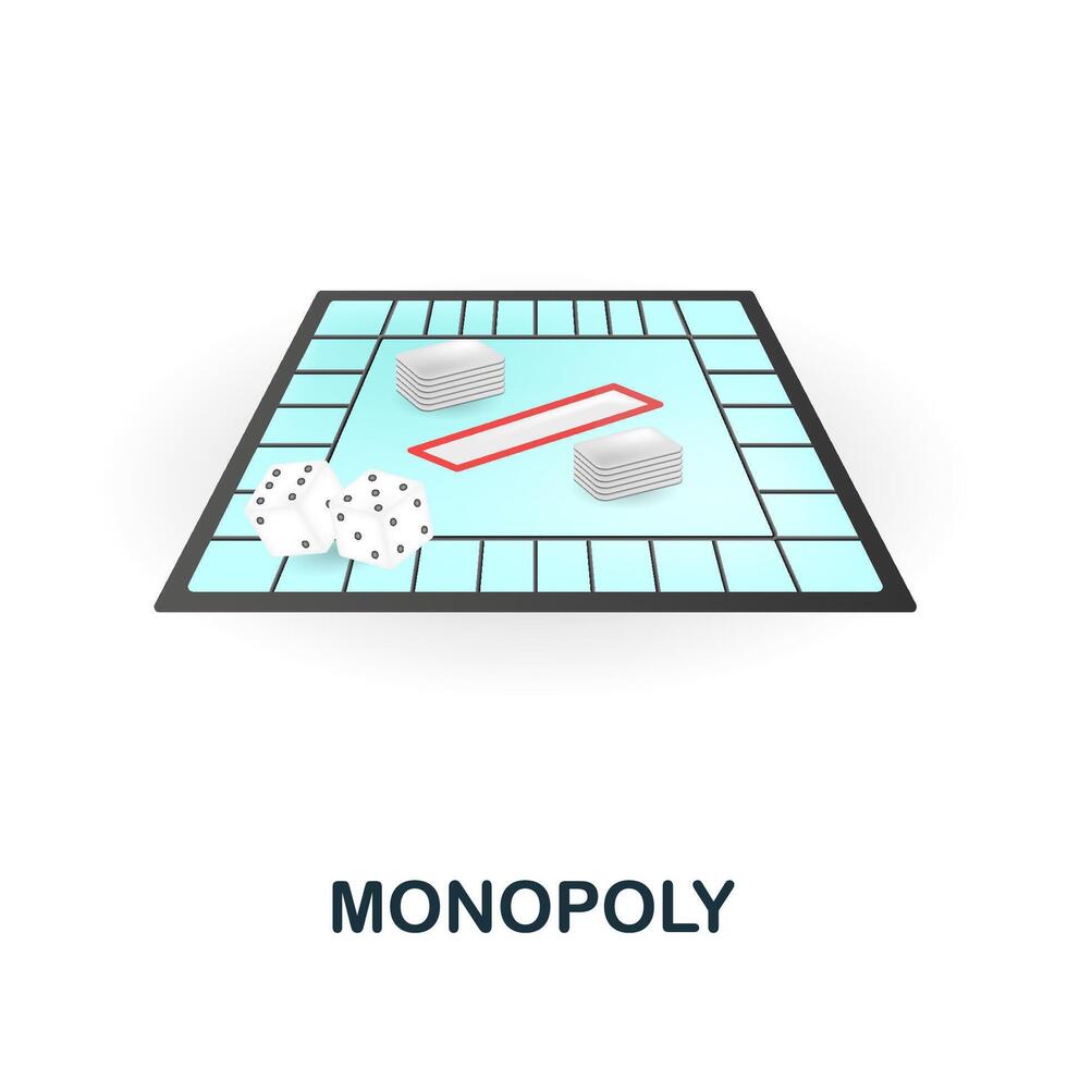 Monopoly icon. 3d illustration from table games collection. Creative Monopoly 3d icon for web design, templates, infographics and more vector