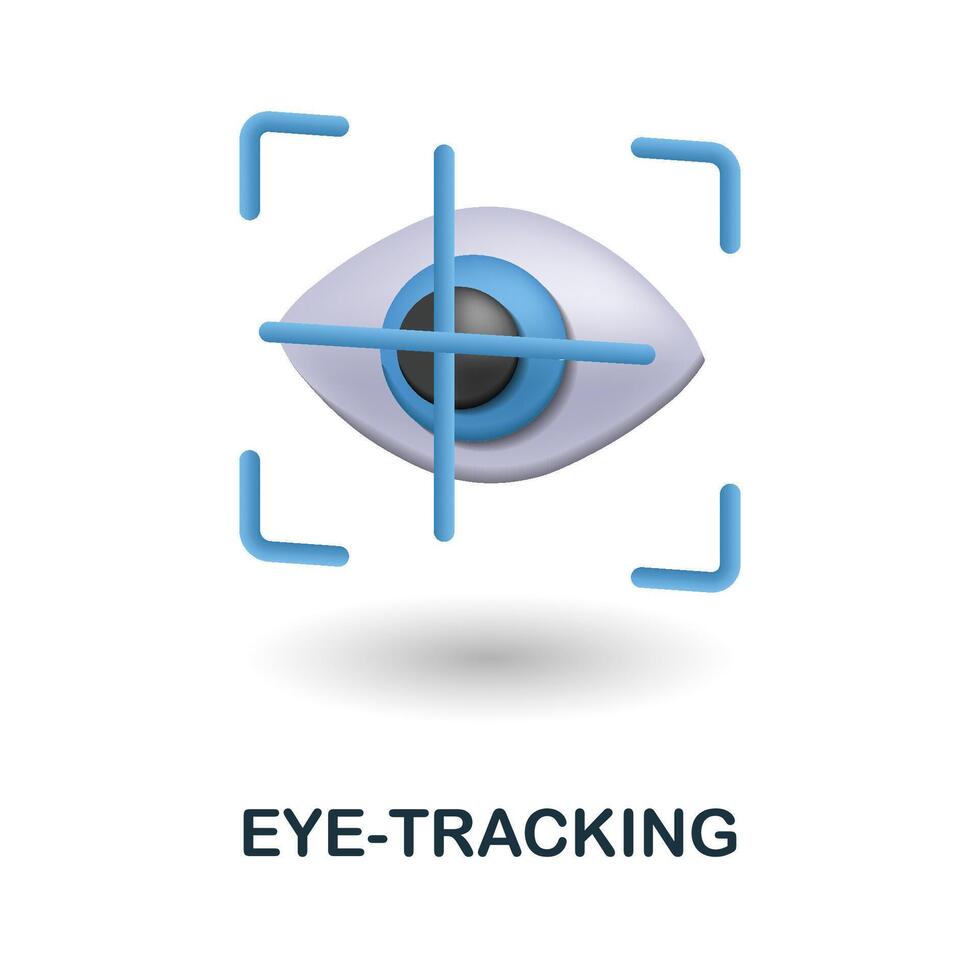 Eye-Tracking icon. 3d illustration from neuromarketing collection. Creative Eye-Tracking 3d icon for web design, templates, infographics and more vector