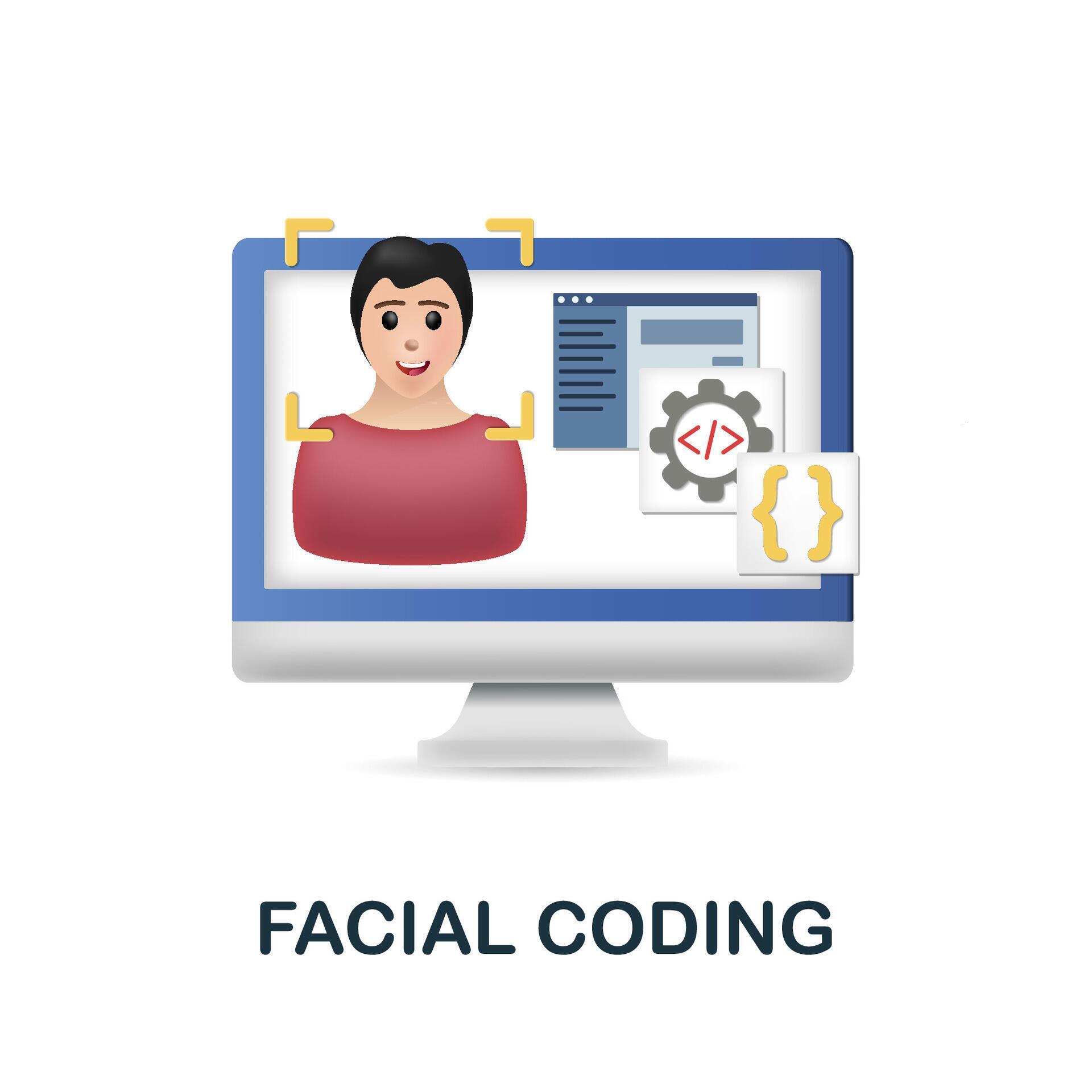 Facial Coding icon. 3d illustration from neuromarketing collection ...