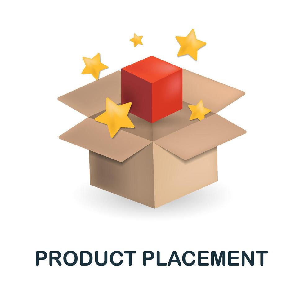 Product Placement icon. 3d illustration from neuromarketing collection. Creative Product Placement 3d icon for web design, templates, infographics and more vector