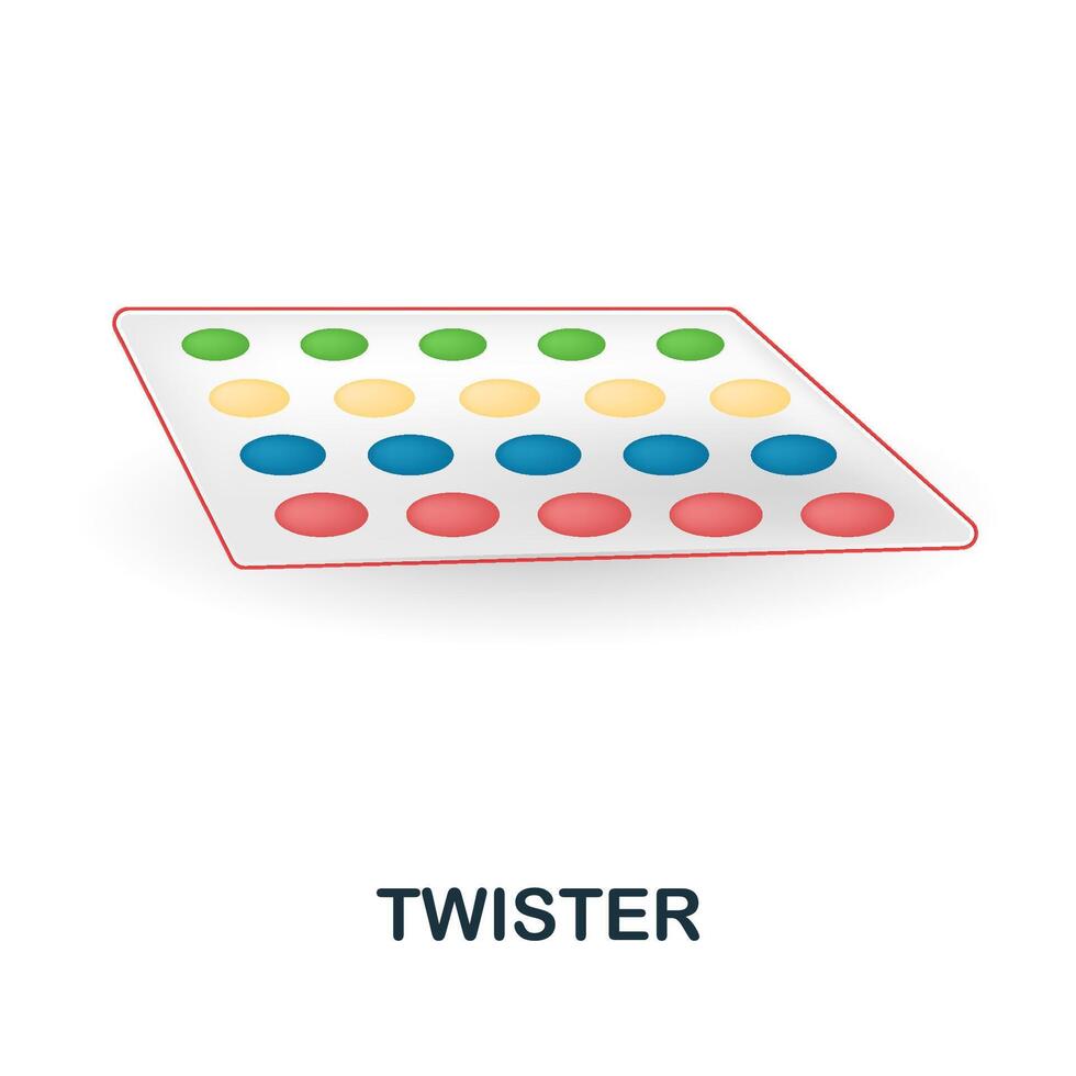 Twister icon. 3d illustration from table games collection. Creative Twister 3d icon for web design, templates, infographics and more vector