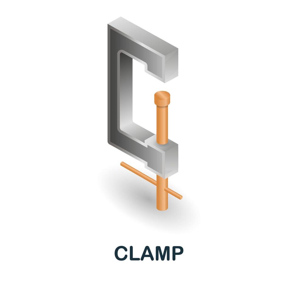 Clamp icon. 3d illustration from construction instruments collection. Creative Clamp 3d icon for web design, templates, infographics and more vector