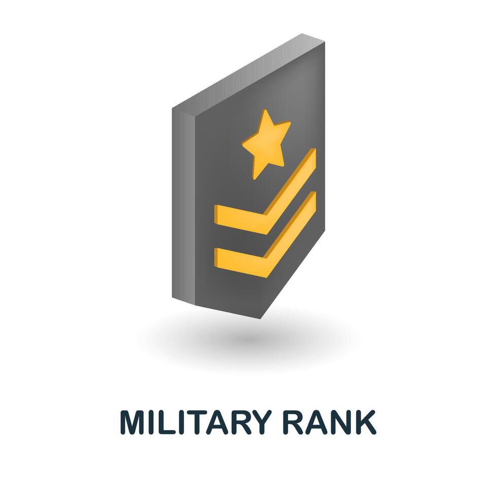 Military Rank icon. 3d illustration from war collection. Creative Military Rank 3d icon for web design, templates, infographics and more vector