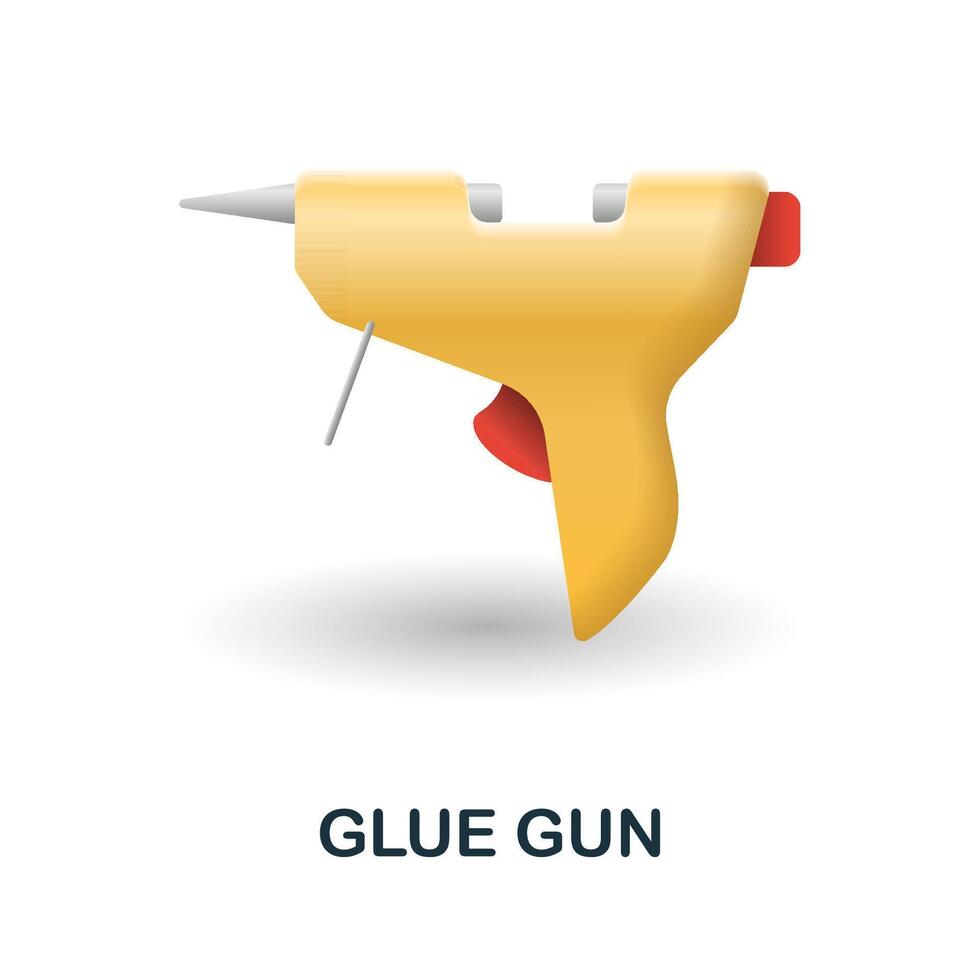 Glue Gun icon. 3d illustration from construction instruments collection. Creative Glue Gun 3d icon for web design, templates, infographics and more vector