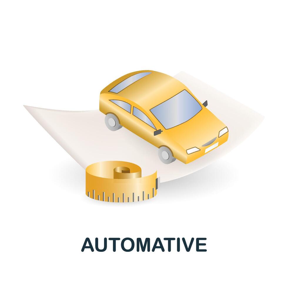 Automative icon. 3d illustration from engineering collection. Creative Automative 3d icon for web design, templates, infographics and more vector