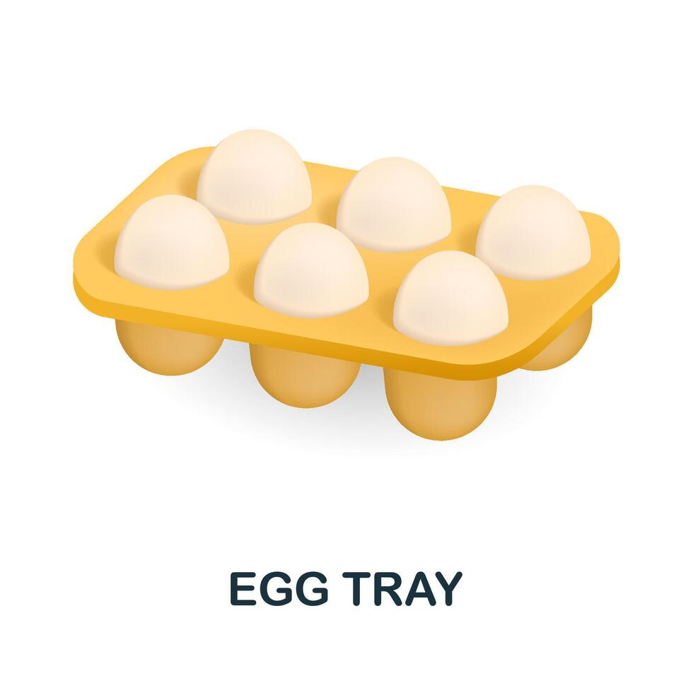 Egg Tray icon. 3d illustration from food market collection. Creative Egg Tray 3d icon for web design, templates, infographics and more vector