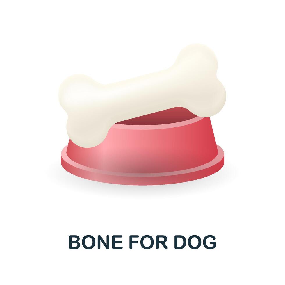Bone For Dog icon. 3d illustration from home pets collection. Creative Bone For Dog 3d icon for web design, templates, infographics and more vector
