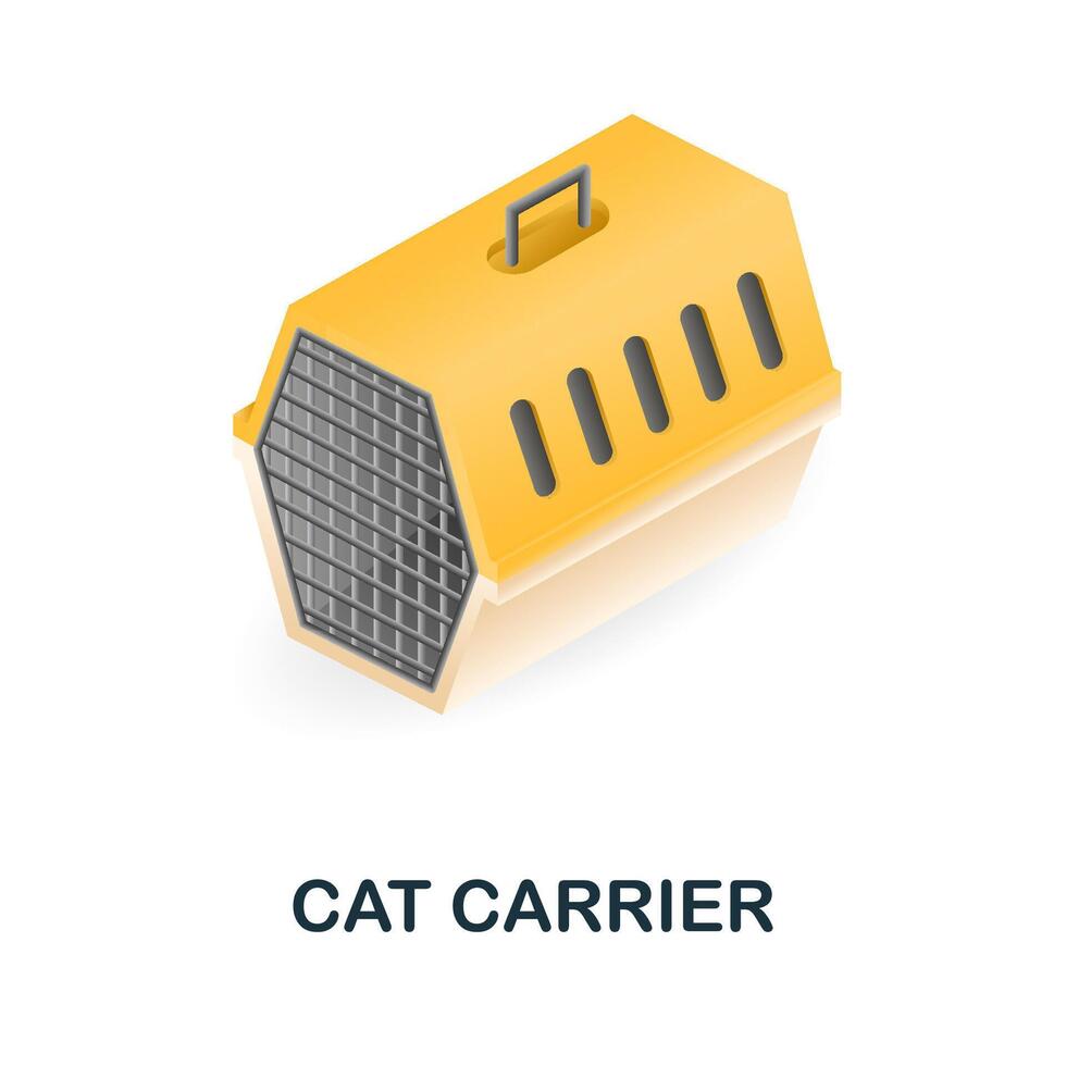 Cat Carrier icon. 3d illustration from home pets collection. Creative Cat Carrier 3d icon for web design, templates, infographics and more vector