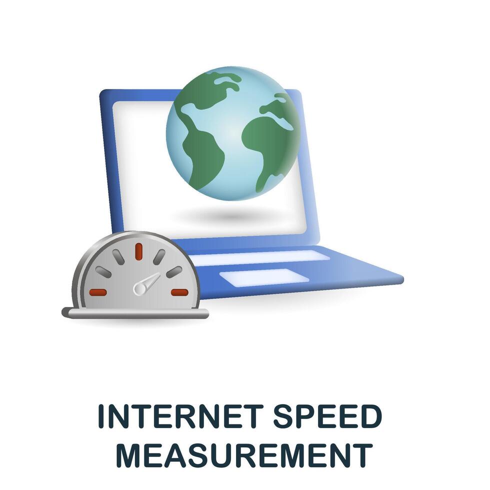 Internet Speed Measurement icon. 3d illustration from measurement collection. Creative Internet Speed Measurement 3d icon for web design, templates, infographics and more vector