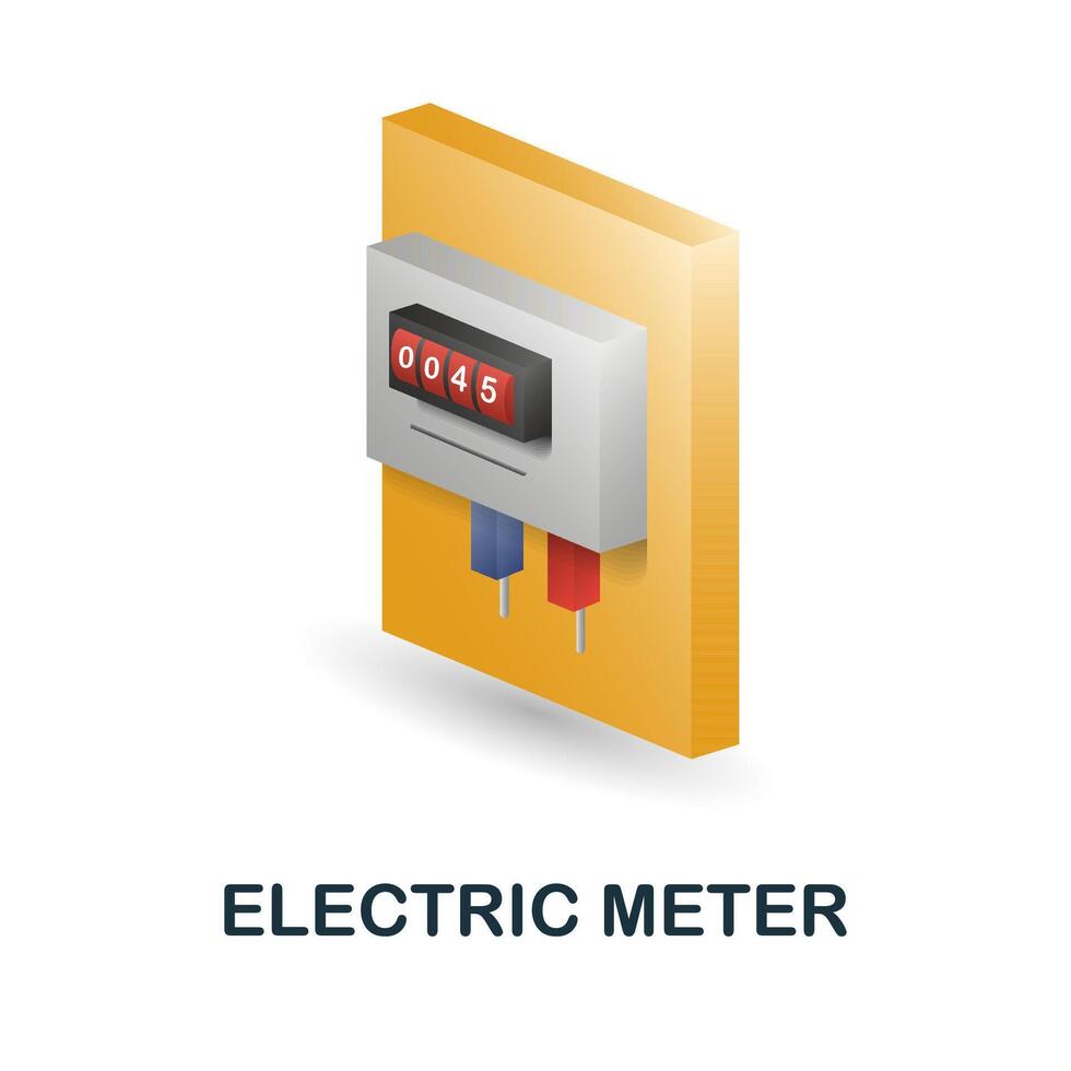 Electric Meter icon. 3d illustration from measurement collection. Creative Electric Meter 3d icon for web design, templates, infographics and more vector