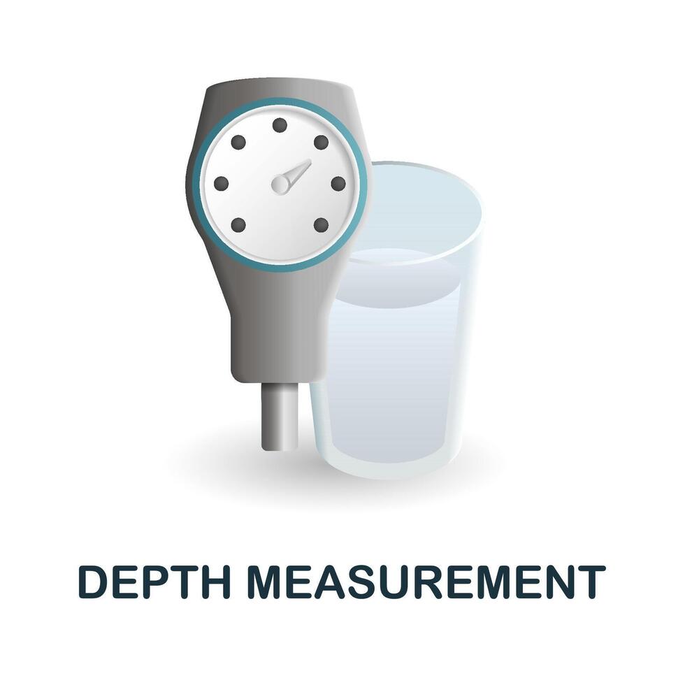 Depth Measurement icon. 3d illustration from measurement collection. Creative Depth Measurement 3d icon for web design, templates, infographics and more vector